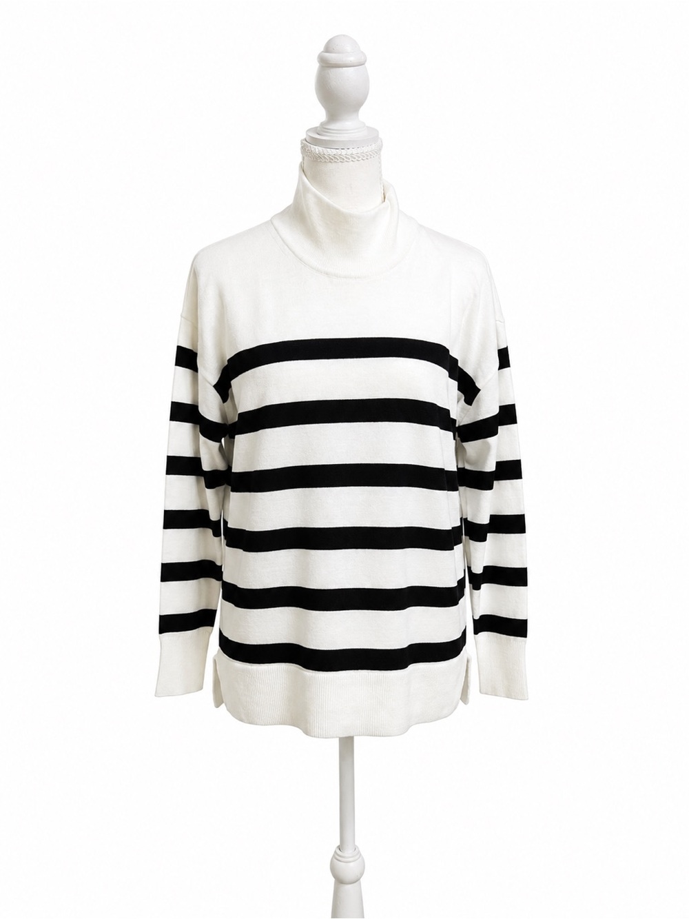 We Norwegians Hellestad Oversized Sweater XS Merino Wool Striped Turtleneck NWT